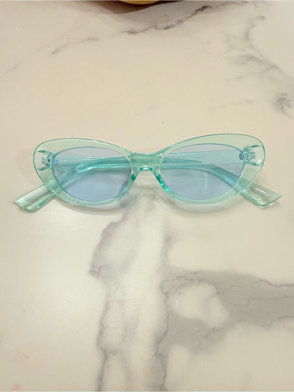 Kids Mint Transparent Cat-Eye Sunglasses